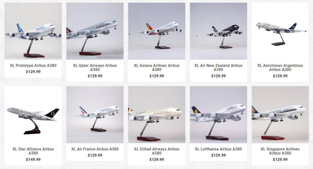 Extra Large Airbus A380 Models